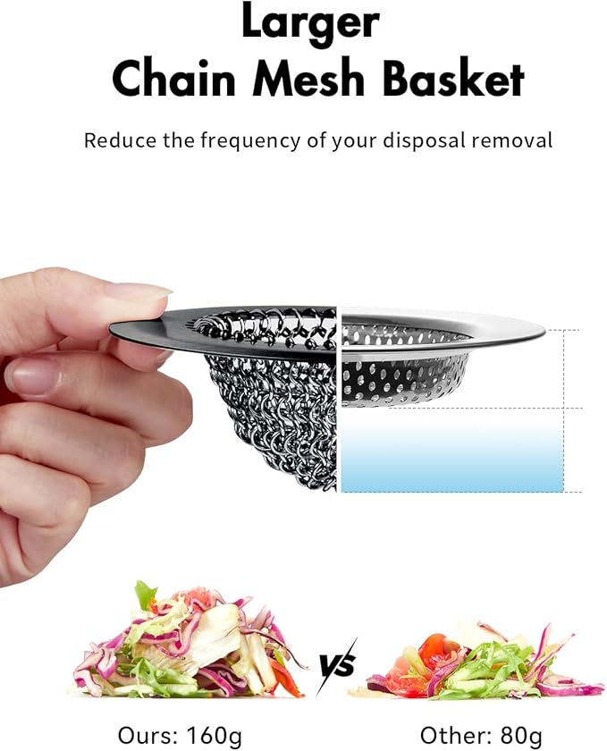 Revolutionary Kitchen Sink Drain Strainer, Patented Reversible Kitchen Sink Strainer, 304 Stainless Steel Sink Strainer Basket