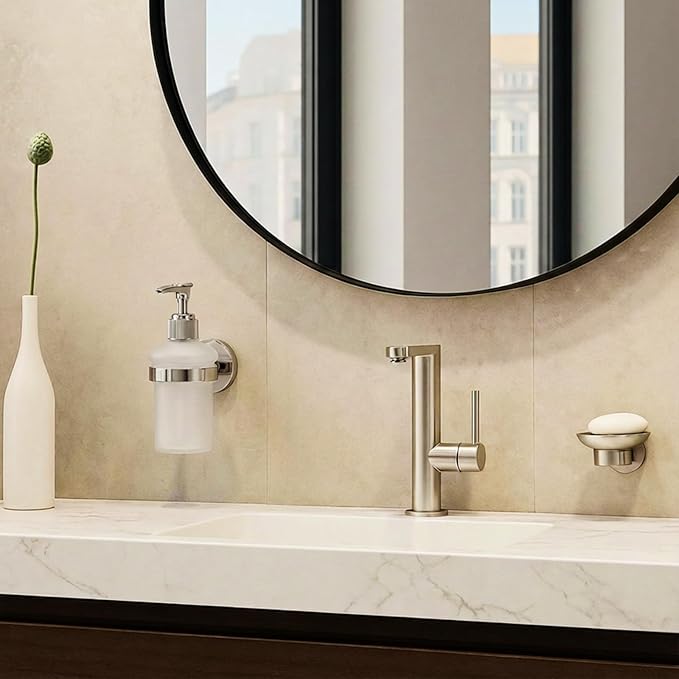 3 Pack Hand Soap Dispenser Wall Mount Bathroom Glass Soap Dispenser Pump Bottle with Stainless Steel Pump for Kitchen Bathroom Countertop