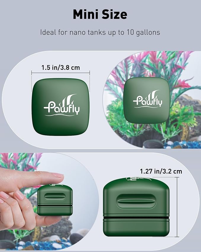 Pawfly Aquarium Magnet Glass Cleaner, Magnetic Fish Tank Cleaner, 1.5" Mini Algae Scrubber for Glass Aquariums