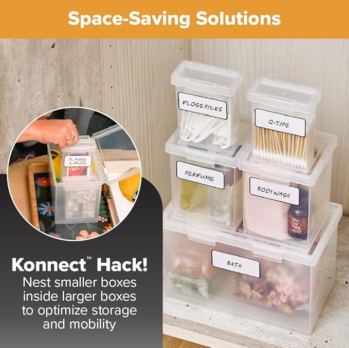 Bostitch Konnect Storage Containers with Lids, 2 0.5-Qt Boxes)