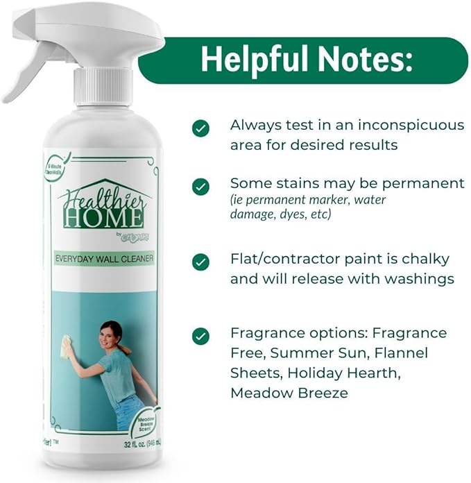 CHOMP! Painted Wall Cleaner Spray: Healthier Home 5-Minute CleanWalls 4-in-1 Multipurpose, Ceiling and Baseboard Cleaning - Dirt, Dust, Odor and Stain Remover - 32 Oz (Holiday Hearth Scent)