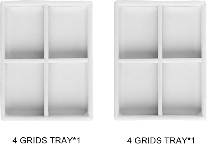Small Jewelry Tray Set, Stackable Velvet Jewelry Organizer Tray, Set 2,White