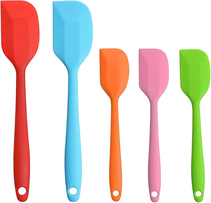 Silicone Spatula 11 inch and 8.3 inch Heat Resistant Rubber Spatulas Cooking Utensil Set Non-Stick Flexible Rubber Baking Spatulas for Cake/Cream/Pastry/Butter/Batter Mixing/Cooking
