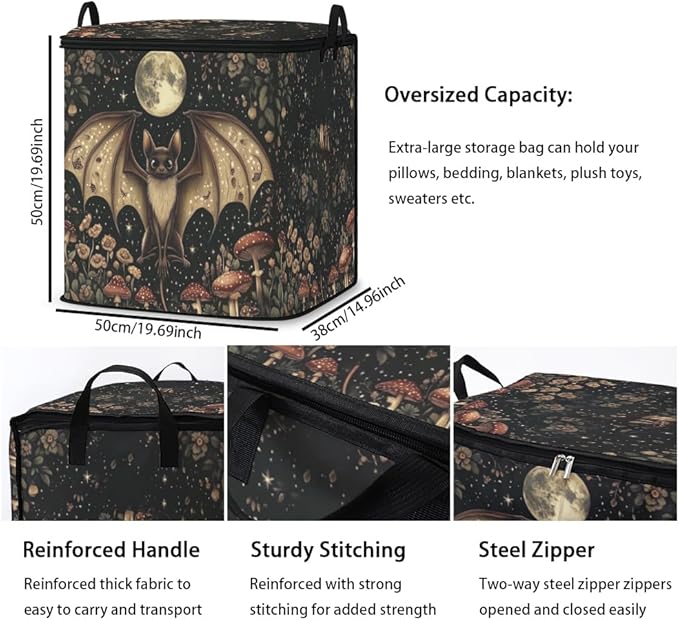 2pcs closet organizers and storage under bed,clothing blanket sweater sheet bedding comforter duvet quilt pillow toy storage bags with lids