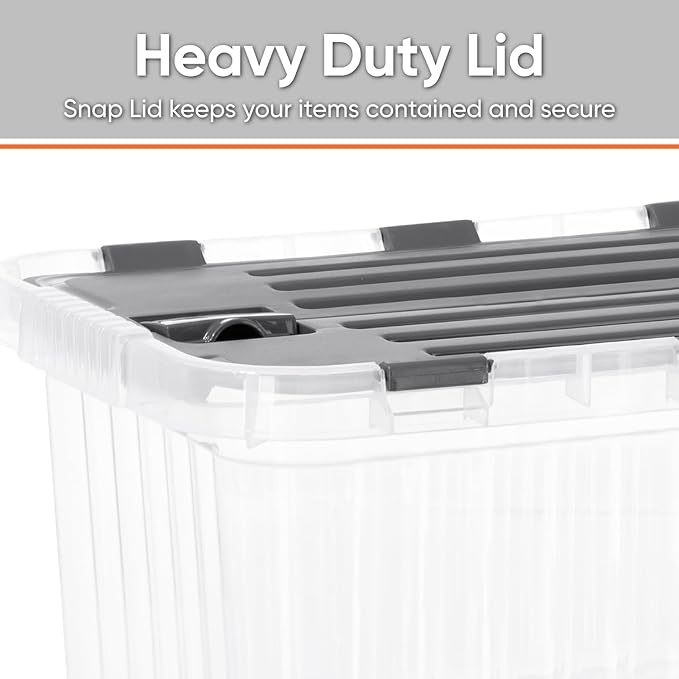 Storage Bins with Lids, 4 Pack, 15"x10"x10.25"