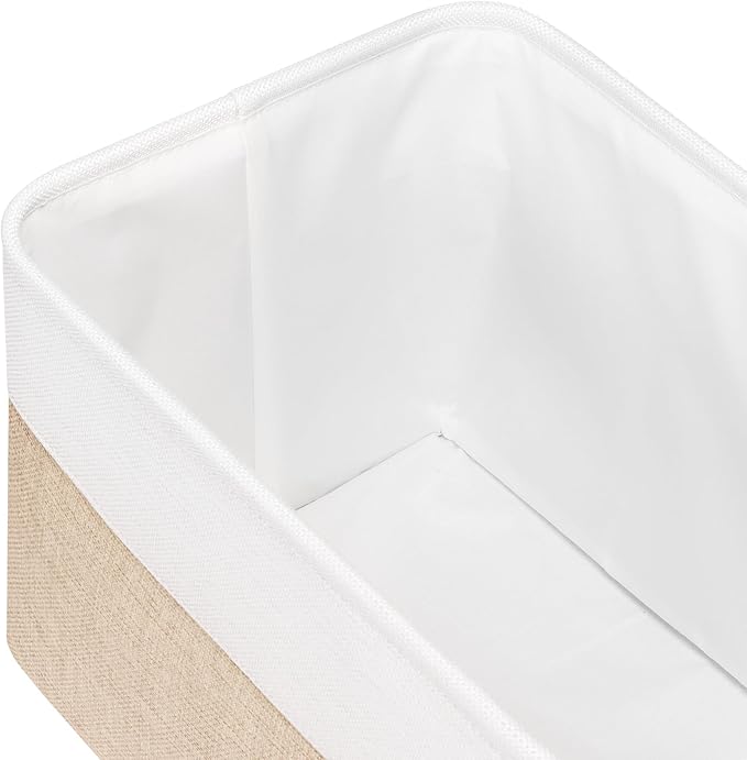 15 inch Storage Baskets for Shelves with Handles Hard Bottom Closet Organizer