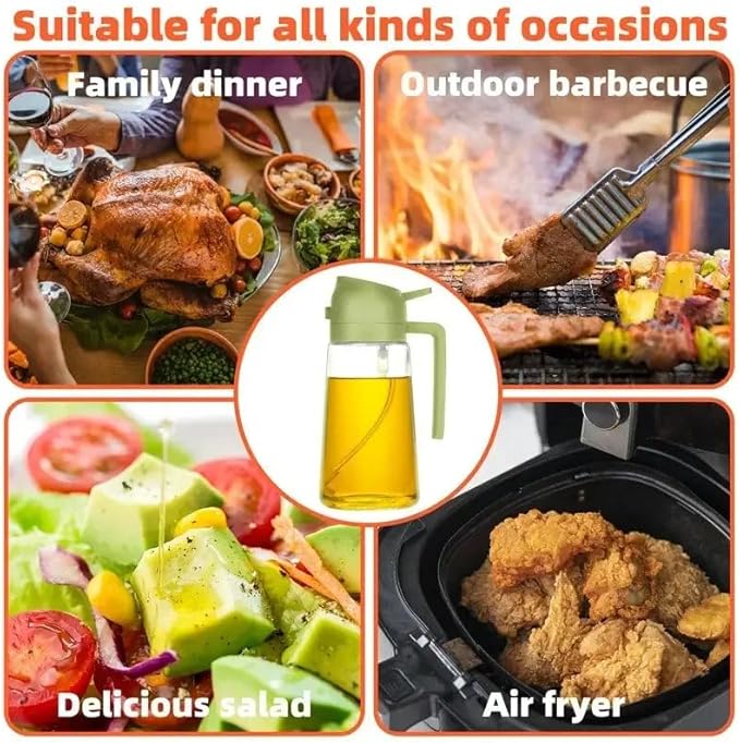 Premium Oil Sprayer for Cooking - Refillable Glass Mister for Olive & Vegetable Oil - Ideal Oil Spray Bottle for Grilling or Air Fryer - Kitchen Use Spritzer Dispenser for Vinegar & More