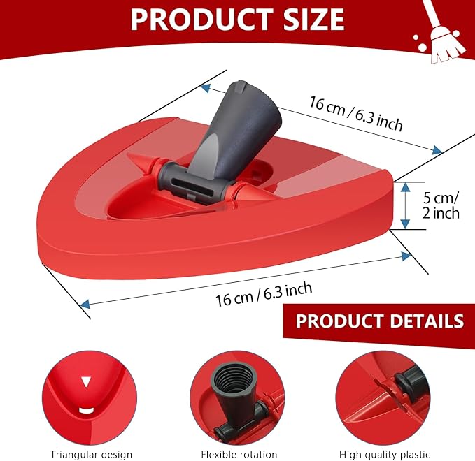 Easywring 1-Tank System,Mop Replacement Heads for O-Ceda Mop Replace Head, Spin Mop Heads Replacements, Microfiber Spin Mop Refills, Easy Cleaning Mop Head Replacement (Red Mop Base 1pcs)