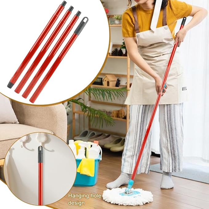 iayokocc Mop Handle Replacement Accessories for Vileda Spin Turbo/Turbo Smart/EasyWring Mop,4-Section Adjustable 28.5" to 54.5" Mops Pole,Easy Installation, Only Mops Handle are Included