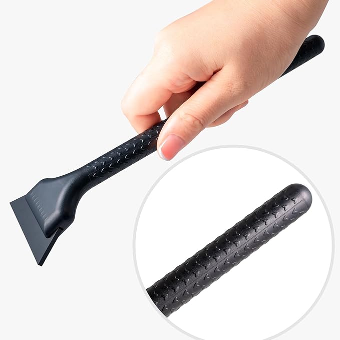 FOSHIO 2 Pack Car Squeegee, 5 inchs & 2 inchs Rubber Blade with Anti-Slip Handle Window Squeegee for Cleaning, Window Tint for Vinyl Car Corners, Windshields, Mirrors and PPF Installation