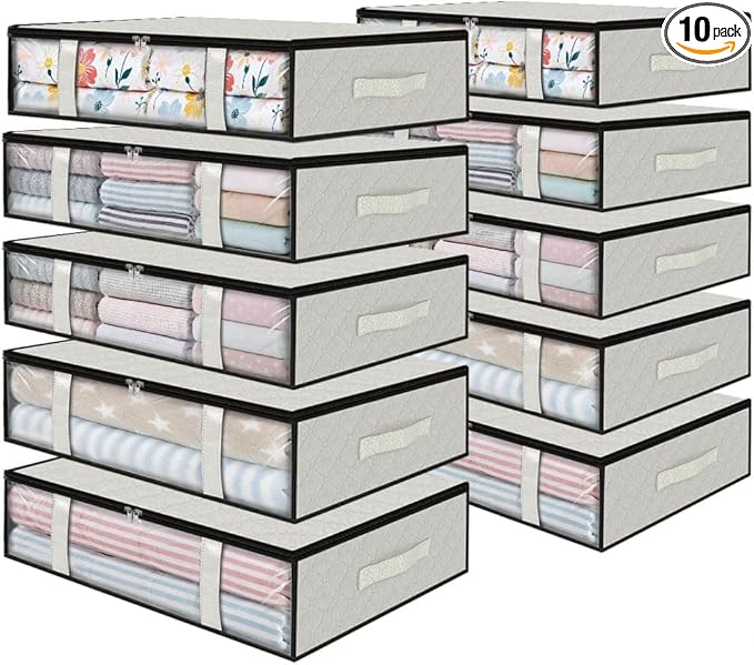 Under Bed Storage Bags 10 Pack, White