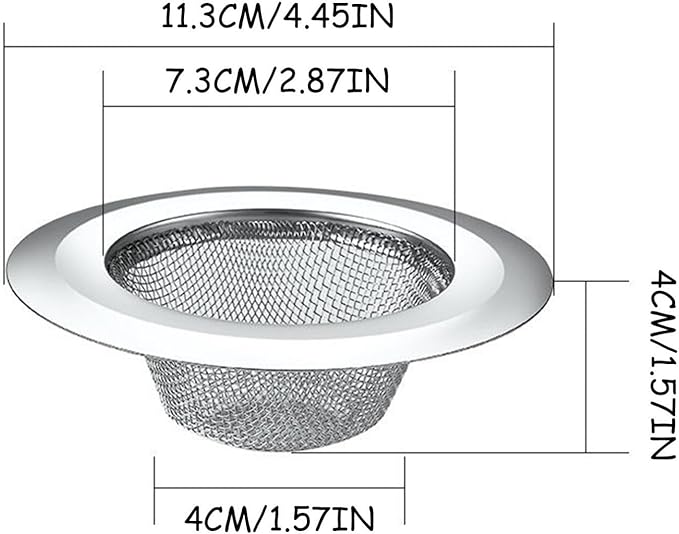 2 PCS Mesh Sink Strainer - Stainless Steel, 4.5" Diameter