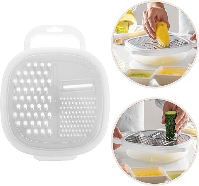 ABOOFAN Vegetable Grater and Slicer 9.84X7.59X3.93In Stainless Steel Kitchen Cutter Shredder for Cheese Fruits and Vegetables with Anti-Slip Design
