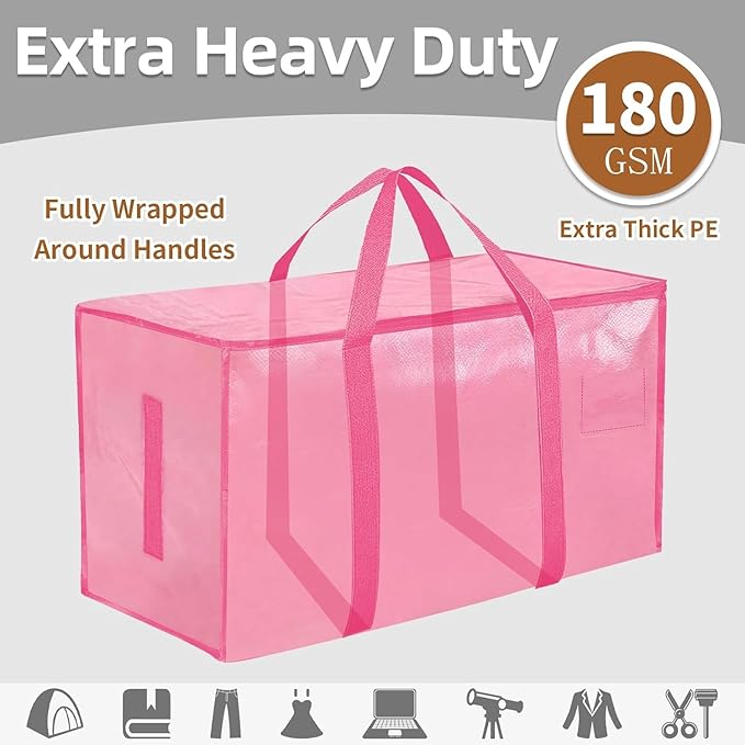 16 Pack-Extra Large Heavy Duty Moving Bags, Pink