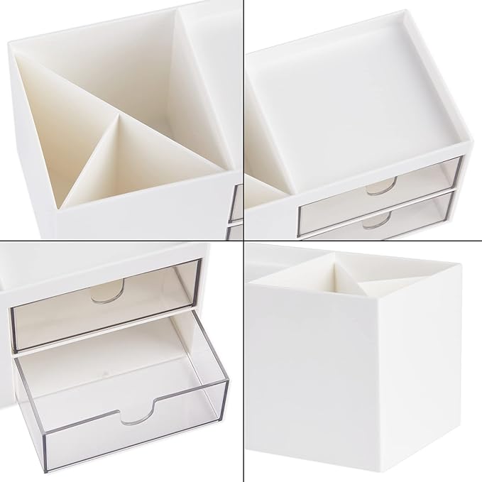 Office Desk Organizer with drawer, Office Supplies and Desk Accessories, White