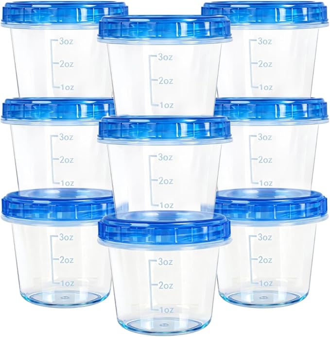 12 Pack 4oz Small Freezer Storage Containers with Twist Top Lids Airtight