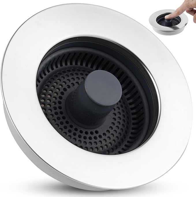Universal Kitchen Strainer Stopper - 3-1/2" Drain Filter Combo