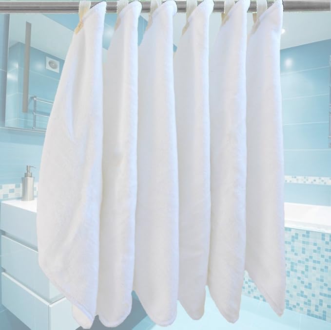SINLAND Microfiber Facial Cloths Fast Drying Washcloth 12inch x 12inch White 6 pack