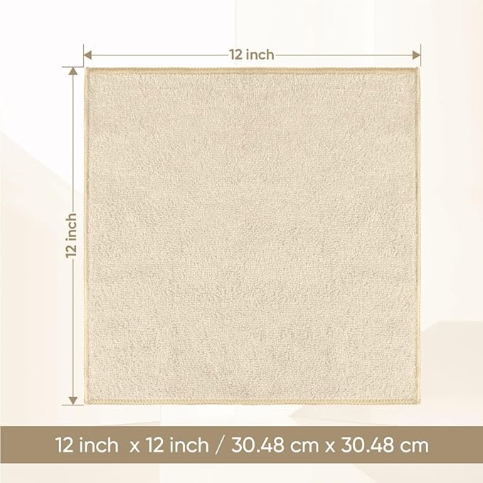 HOMEXCEL Microfiber Washcloths 24 Pack, Highly Absorbent and Soft Face Towel, Multi-Purpose Wash Cloths for Bathroom, Hotel, Spa, Gym, and Kitchen, 12x12 Inch, Brown
