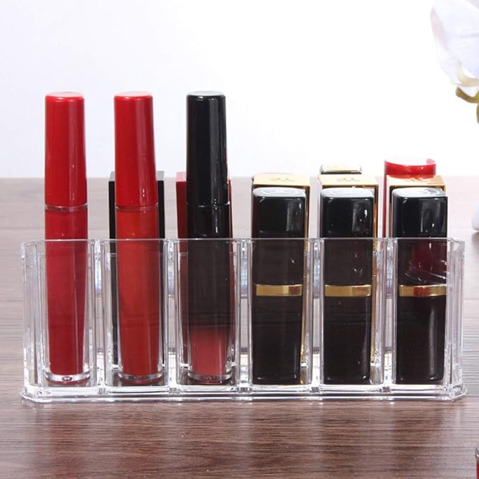 Lipstick Holder 18 Spaces Lipgloss Organizer, 3 Rows, Multi Level