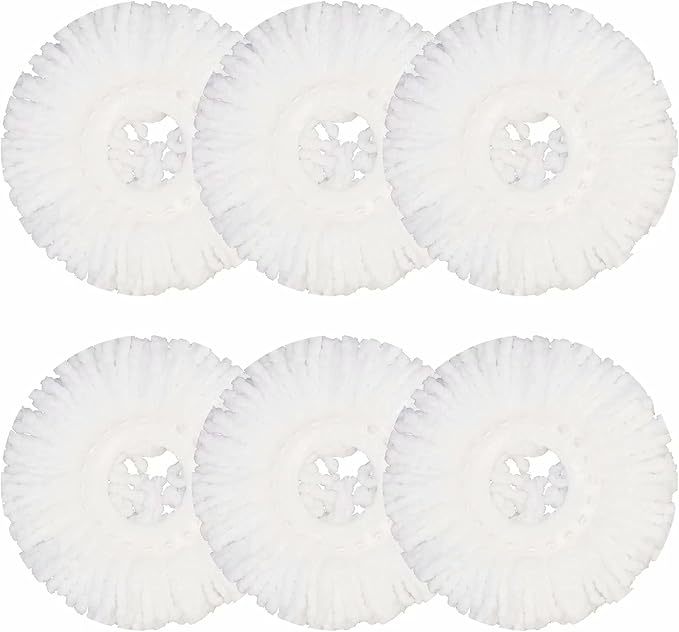 Mop Head for Hurricane Spin Mop Microfiber Mop Head Refills Round Mop Pads 6 Pack