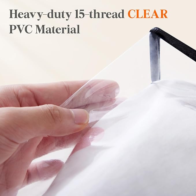 16 Pack Clear Clothes Storage Bags, 40L Plastic Blanket Storage Bag