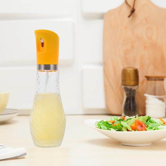 CALLARON Clear Oil Dispenser Bottle Press Type Olive Oil Sprayer for Cooking Ergonomic Design for Healthy Diet Versatile for Liquid Seasonings Kitchen Tool for Frying BBQ Salad