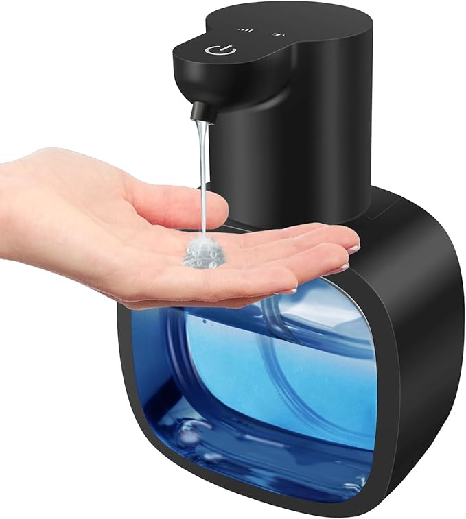 Automatic Liquid Soap Dispenser with 500ml /17oz Capacity, Touchless Soap Dispenser with 4 Level Adjustable, Rechargeable, Wall-Mounted, Waterproof for Kitchen, Bathroom, Hotel, Restaurant