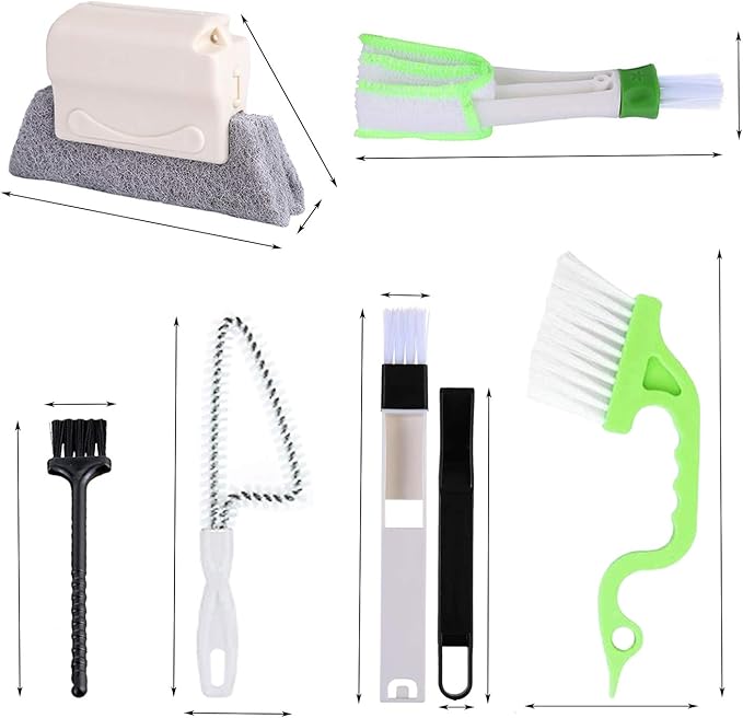 8 Pcs Hand-held Groove Gap Cleaning Tools,Door Window Track Cleaning Tools Groove Corner Crevice Cleaning Brushes for Sliding Door/Tile