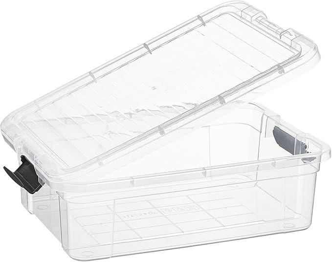 Superio Storage Bins with Lids- 2 Pack, 7.4 Qt Clear Boxes for Organizing, Stackable Plastic Containers- BPA Free, Non-Toxic, Odor Free