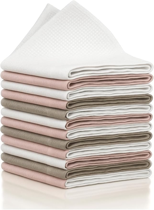 Mysimaa XL Lint Free Microfiber Cleaning Cloth, Cleaning Rags, Microfiber Towels, Glass Cloths, Lint Free Towel, Window Cleaning Cloth - Set of 12