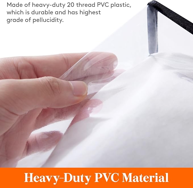 3 Pack Clear Clothes Storage Bags, 110L Plastic Blanket Storage Bag