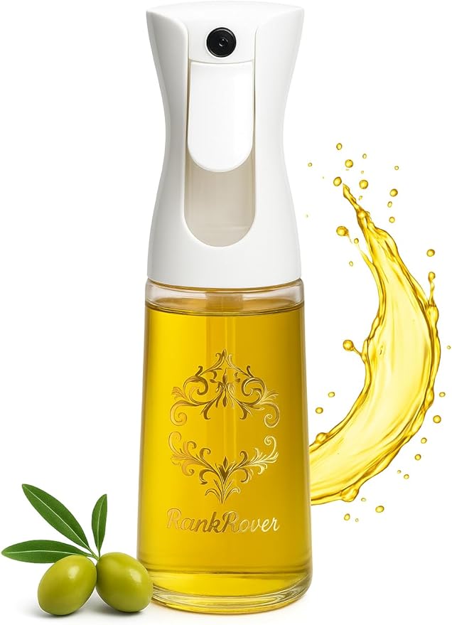 250ml Glass Olive Oil Sprayer for Cooking – Fine Mist Refillable Oil Dispenser Bottle for Air Fryer, Baking, Grilling & Salad – Premium Food-Grade Kitchen Gadget for Healthy Cooking