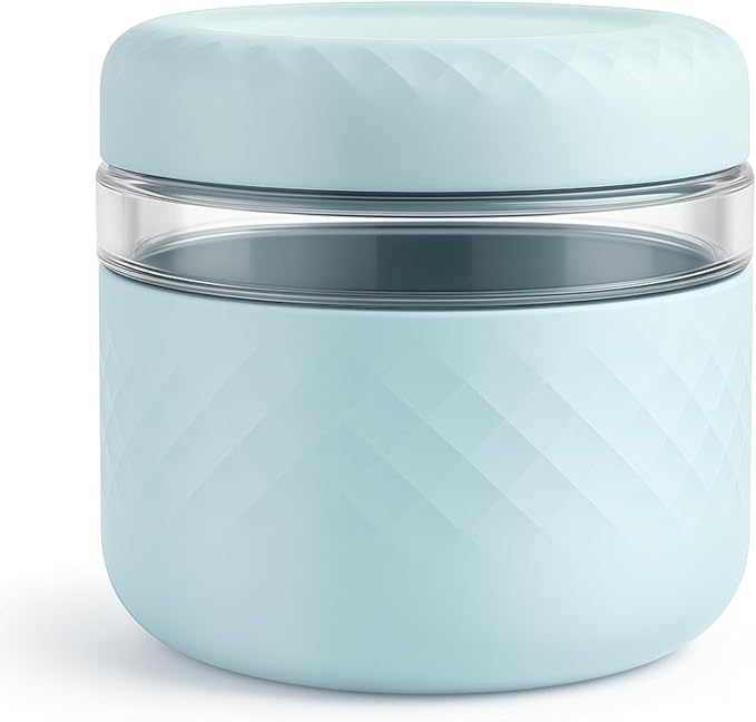 24 oz Glass Lunch Bowl Container with Lid | Leak & Spill Proof, BPA-Free, Microwave & Dishwasher Safe, Airtight Meal Prep & Food Storage Jar for Lunch