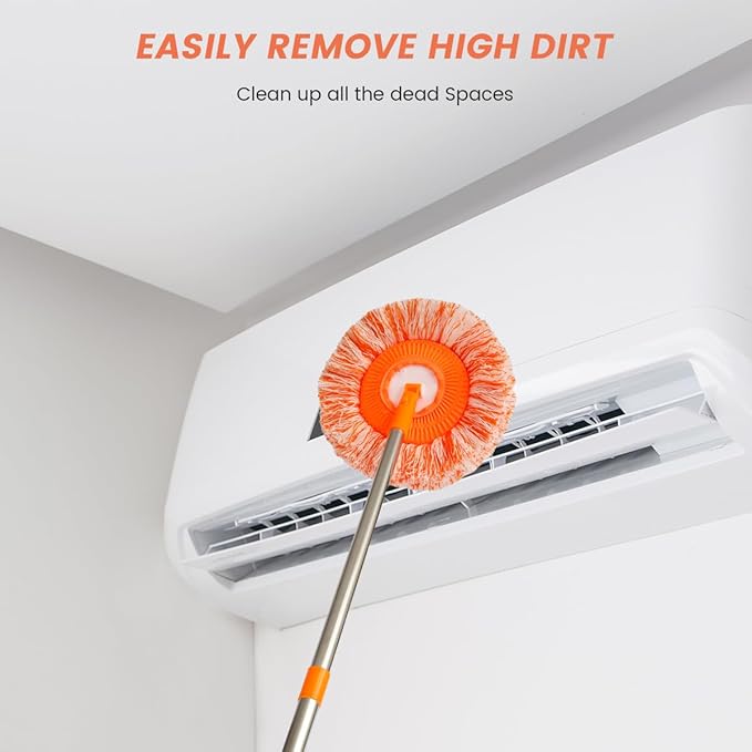 360° Rotatable Adjustable Cleaning Mop with 4 Mop Head, Extendable Cleaning Mop, Spin Mop for Floor Cleaning, Wall Cleaning Bathroom Cleaning Household Supplies for Floor Wall (4 Poles and 5 Mops)
