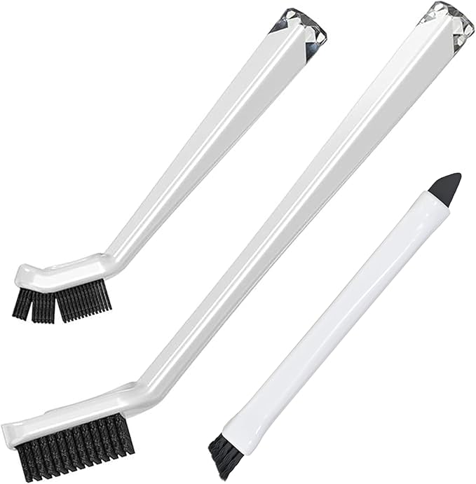 Grout Cleaning Brushes Set (3 Pcs) Deep Cleaner Multi-Purpose Stiff Bristle Brush, Cleaning Toothbrush for Cleaning Corners, Spaces, Tile, Shower, Window & Door Track, Floor, Juicers and Tight Spaces