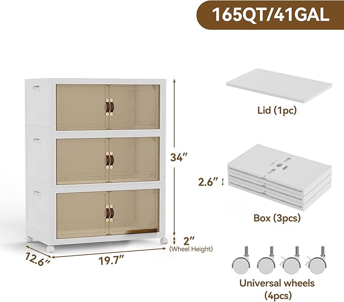 146QT/36Gal Stackable Storage Bins with a Lid