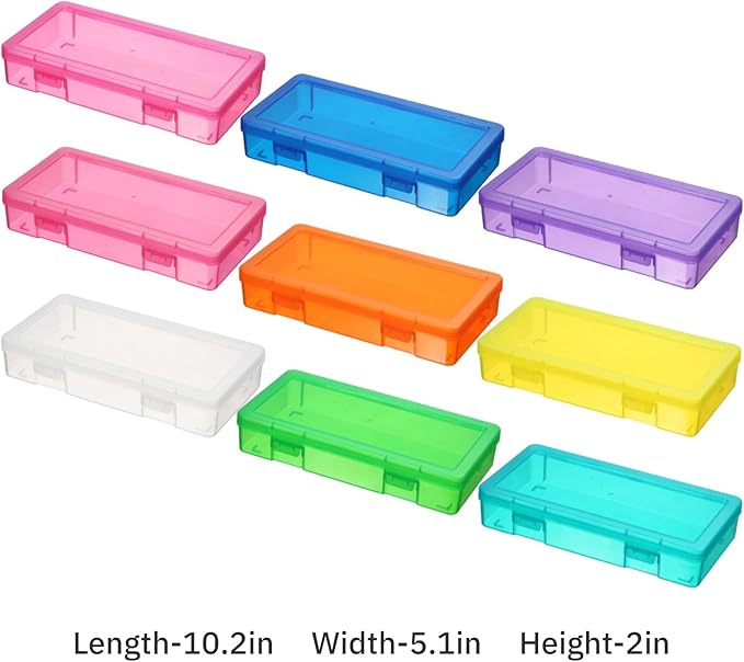Plastic Clear Storage Containers for Organizing, 9 Pack Medium -Color