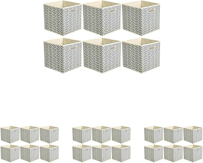 Amazon Basics Collapsible Cube Storage Organizer Bins, 24-Pack