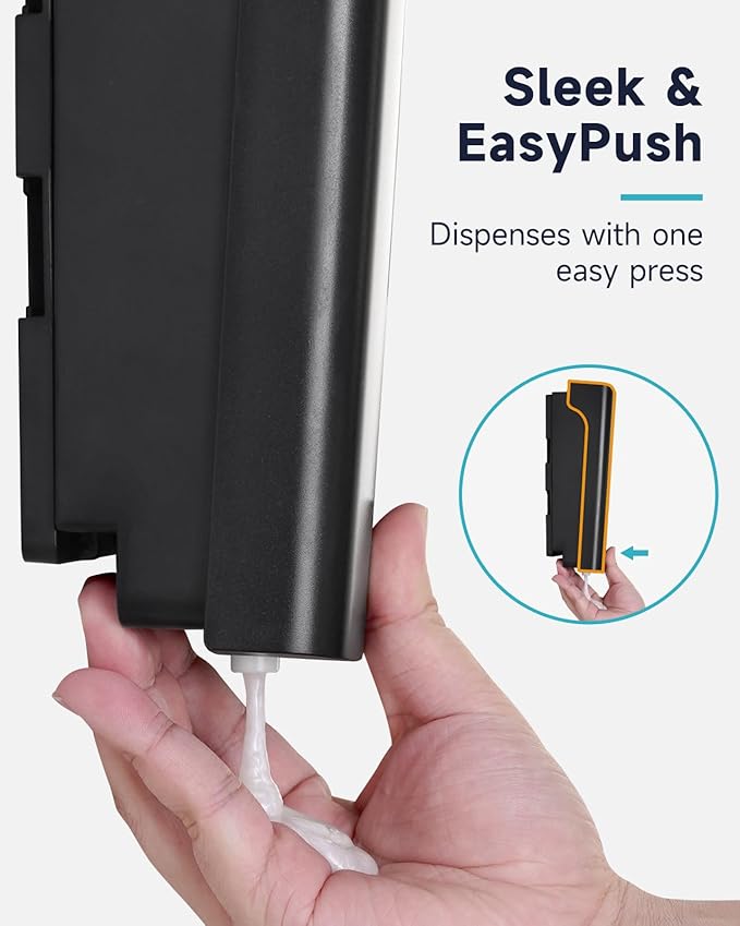 AIKE 2 Chambers Shower Shampoo and Conditioner Dispenser 2 x 11.8 fl.oz. for Bathroom(Black)