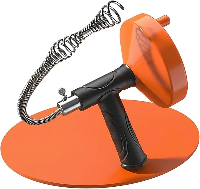 Drain Snake Auger, 33 Feet Plumbing Snake Drain Hair Clog Removal Tool, Sink Unclogger Drain, Heavy Duty Toilet Snake Auger, Cleaner Tool for Bathroom Kitchen Tub Shower Drain Clog Remover with Gloves