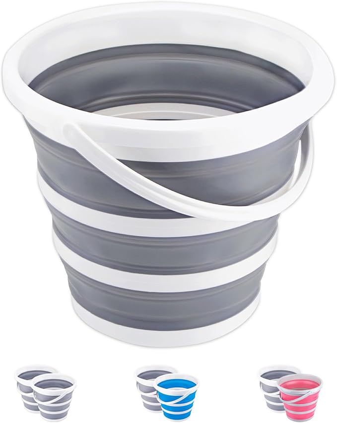 Collapsible Bucket 10L 2.6 Gallon Cleaning Bucket Mop Bucket Folding Foldable Portable Small Plastic Water Supplies for Outdoor Garden Camping Fishing Car Wash Space Saving