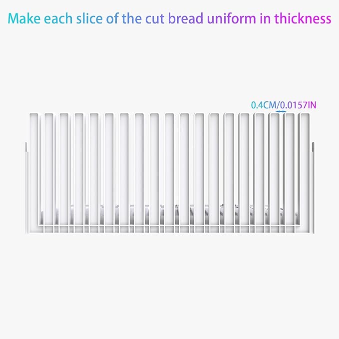 Fanlory Bread Slicer,Adjustable Thickness And Width Guide Bread Slicer, Foldable and Compact Bread Slicing for Homemade Bread - Kitchen Gadget, Baking Tool & Gift (Snowwhite)
