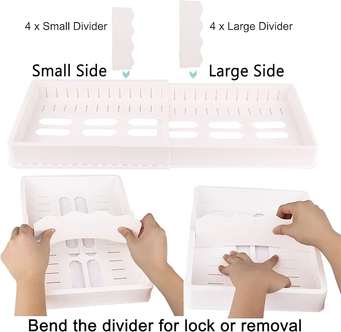SWOMMOLY Expandable Food Storage Container Lid Organizer, Includes 8 Adjustable Dividers, 30 Preprinted and Blank Writable Labels, Extra Large