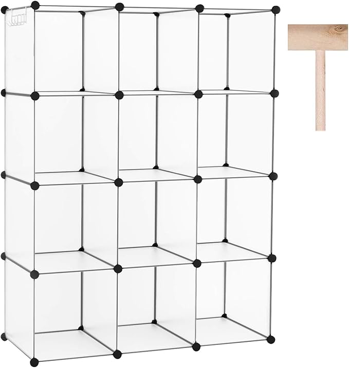 Cube Storage Organizer, 12-Cube Closet Cabinet Organizer, DIY Cube Shelf