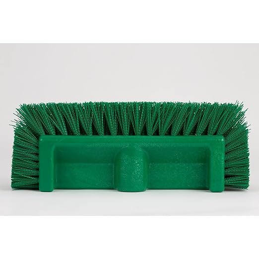 SPARTA Multi-Level Tile Scrub Brush 12" Wide Brush Head, Heavy-Duty Tile Cleaning Brush with End Bristles for Commercial Tiles, Tubs and Floor, Plastic, 12 Inches, Green
