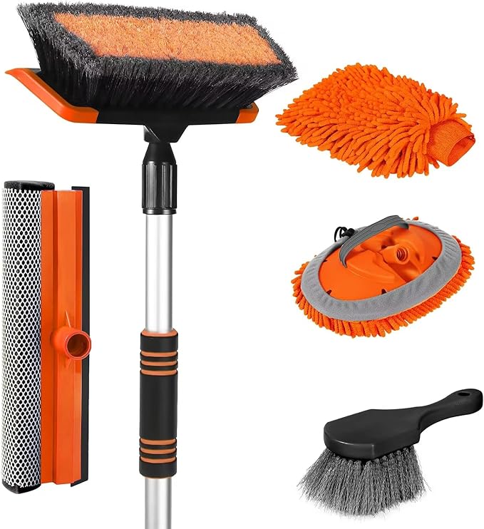 Wontolf 62'' Car Wash Brush with Long Handle, Scratch-Free Soft Bristles Sturdy Car Wash Mop
