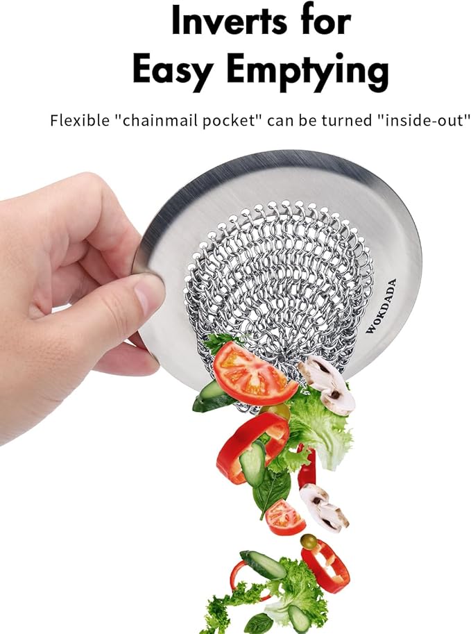 Wokdada Sink Drain Strainer, Reversible Easy Clean Mesh Sink Strainer with 304 Stainless Steel