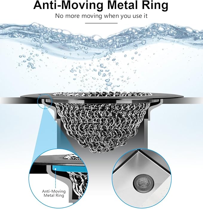 Revolutionary Kitchen Sink Drain Strainer, Patented Reversible Kitchen Sink Strainer, 304 Stainless Steel Sink Strainer Basket