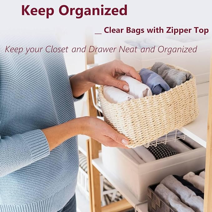 Large Plastic Bags With Zipper Top and Writable White Block, 2 Gallon, 13x15in
